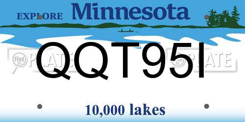 QQT95I Minnesota License Plate
