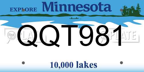 QQT981 Minnesota License Plate