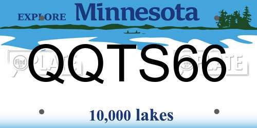 QQTS66 Minnesota License Plate