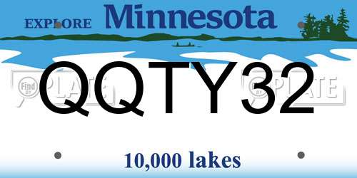 QQTY32 Minnesota License Plate