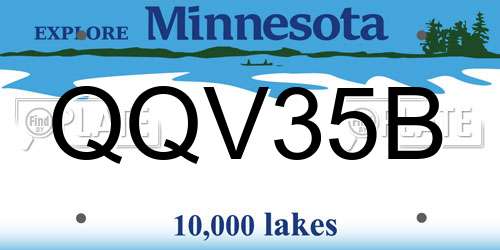 QQV35B Minnesota License Plate