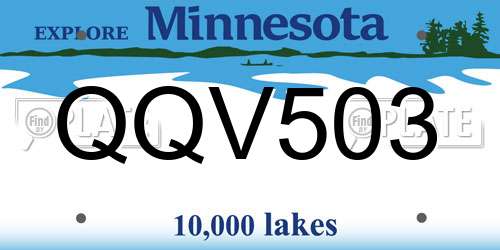 QQV503 Minnesota License Plate