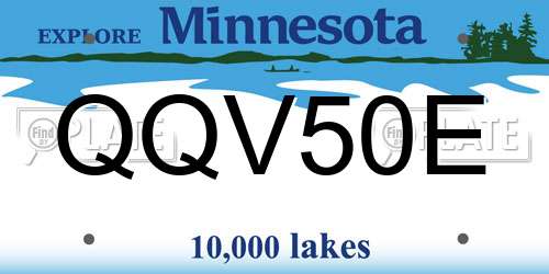 QQV50E Minnesota License Plate