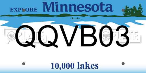 QQVB03 Minnesota License Plate