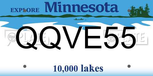 QQVE55 Minnesota License Plate