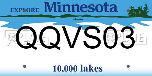 QQVS03 Minnesota License Plate