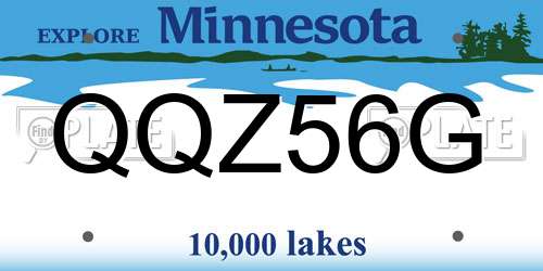 QQZ56G Minnesota License Plate