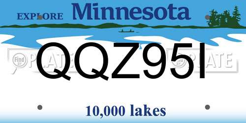 QQZ95I Minnesota License Plate