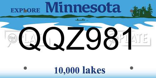 QQZ981 Minnesota License Plate
