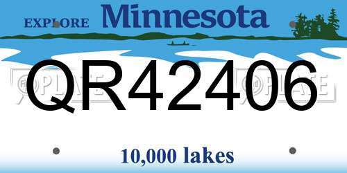 QR42406 Minnesota License Plate