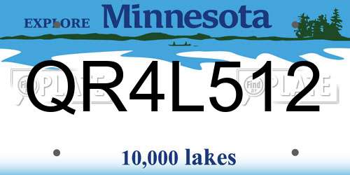 QR4L512 Minnesota License Plate