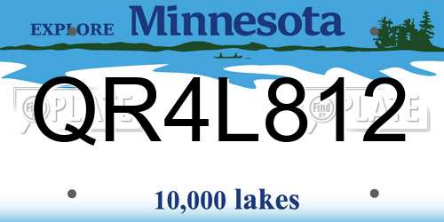 QR4L812 Minnesota License Plate