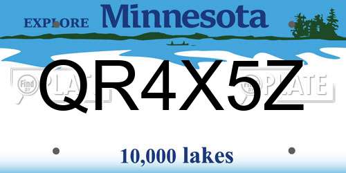 QR4X5Z Minnesota License Plate