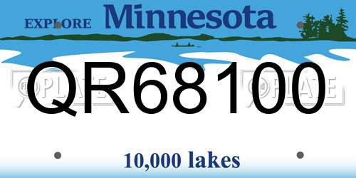 QR68100 Minnesota License Plate