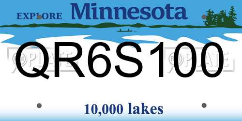 QR6S100 Minnesota License Plate