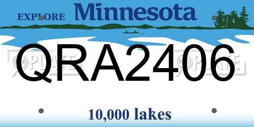 QRA2406 Minnesota License Plate
