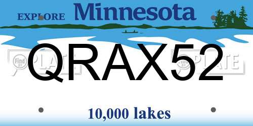 QRAX52 Minnesota License Plate