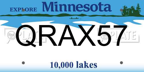 QRAX57 Minnesota License Plate