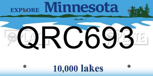 QRC693 Minnesota License Plate