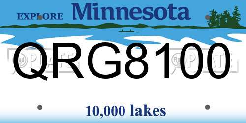 QRG8100 Minnesota License Plate