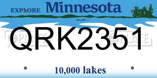 QRK2351 Minnesota License Plate