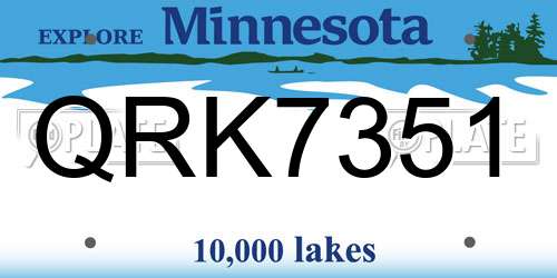 QRK7351 Minnesota License Plate