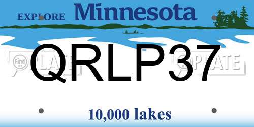QRLP37 Minnesota License Plate