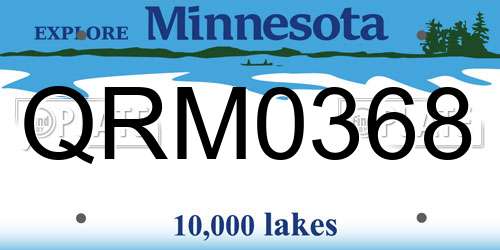 QRM0368 Minnesota License Plate