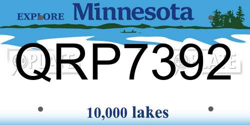 QRP7392 Minnesota License Plate