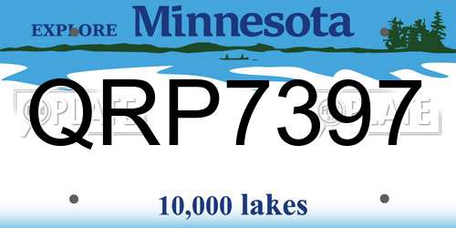 QRP7397 Minnesota License Plate
