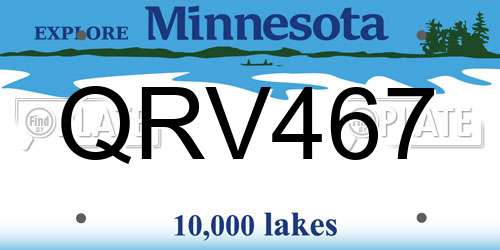 QRV467 Minnesota License Plate