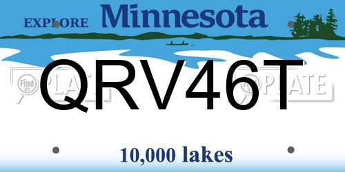 QRV46T Minnesota License Plate