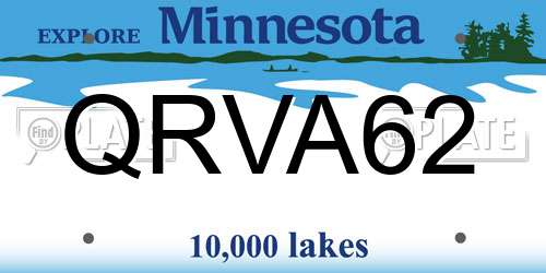 QRVA62 Minnesota License Plate