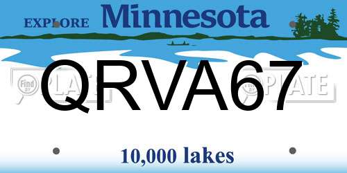 QRVA67 Minnesota License Plate