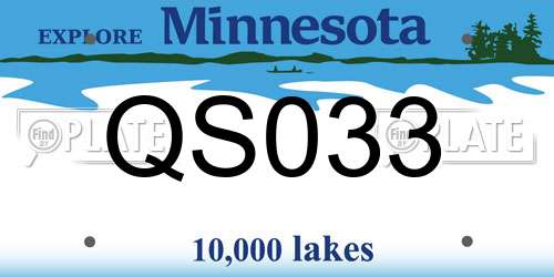 QS033 Minnesota License Plate