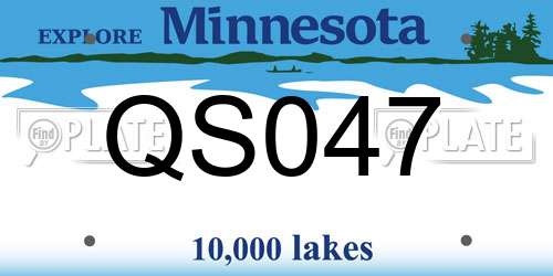 QS047 Minnesota License Plate