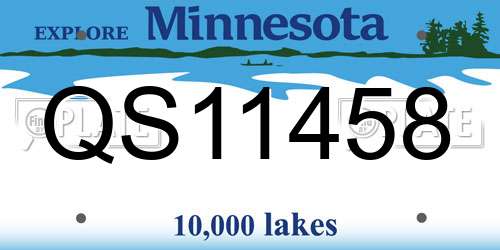 QS11458 Minnesota License Plate