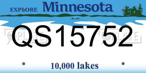 QS15752 Minnesota License Plate