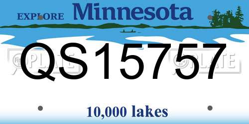 QS15757 Minnesota License Plate