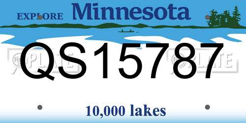 QS15787 Minnesota License Plate