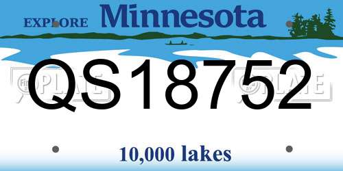 QS18752 Minnesota License Plate