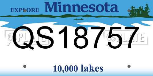 QS18757 Minnesota License Plate