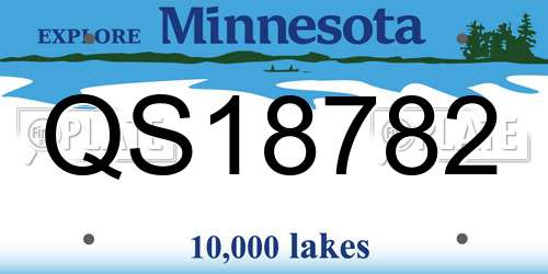 QS18782 Minnesota License Plate