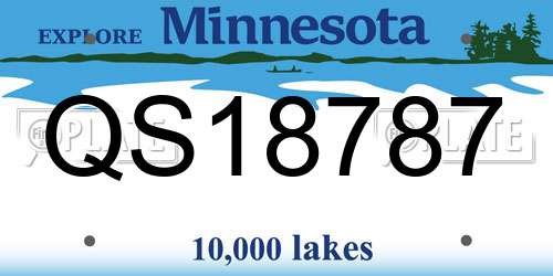 QS18787 Minnesota License Plate