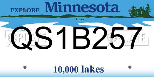 QS1B257 Minnesota License Plate