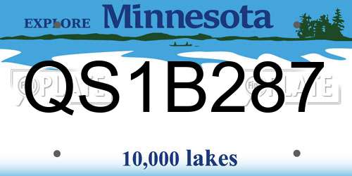 QS1B287 Minnesota License Plate