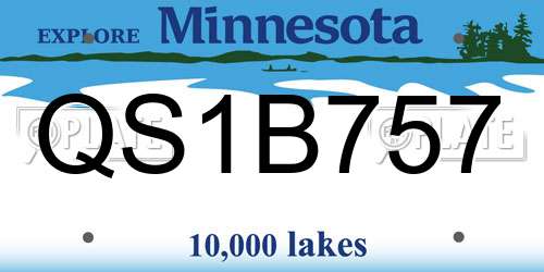 QS1B757 Minnesota License Plate