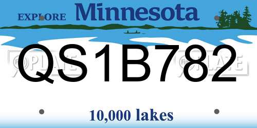 QS1B782 Minnesota License Plate
