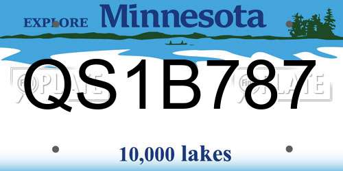 QS1B787 Minnesota License Plate