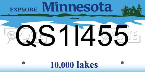 QS1I455 Minnesota License Plate